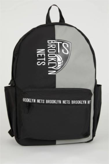 Unisex NBA Brooklyn Nets Su İtici Kumaş Okul Çantası