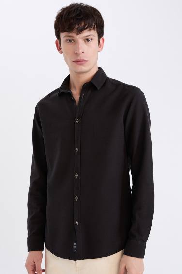 Slim Fit Cotton Long Sleeve Shirt