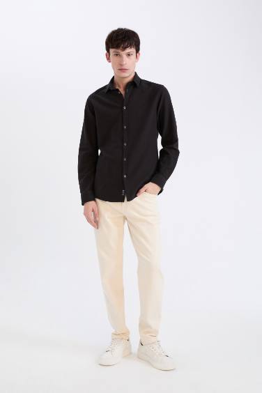 Slim Fit Cotton Long Sleeve Shirt