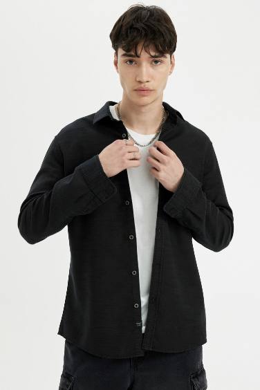 Slim Fit Cotton Long Sleeve Shirt