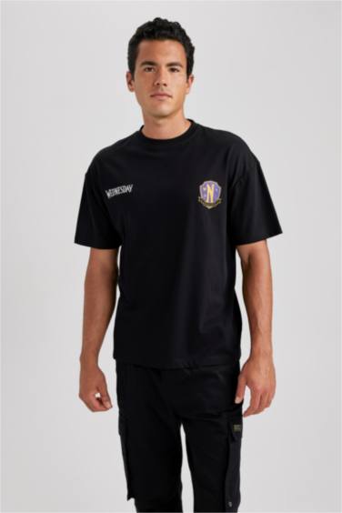 Wednesday дөңгелек жаға үлкен Қысқа жеңді футболка