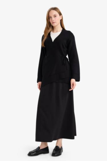 A Kesim Krep Maxi Etek