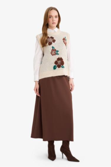 A Kesim Krep Maxi Etek