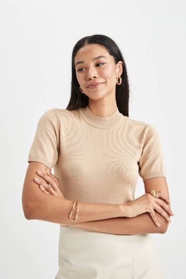 Fitted Half Turtleneck Pullover