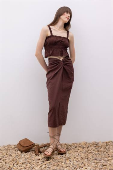Regular Waist Modal Midi Skirt