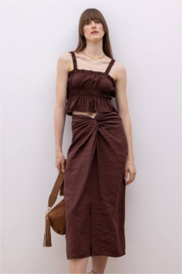 Regular Waist Modal Midi Skirt