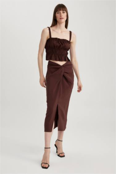 Regular Waist Modal Midi Skirt