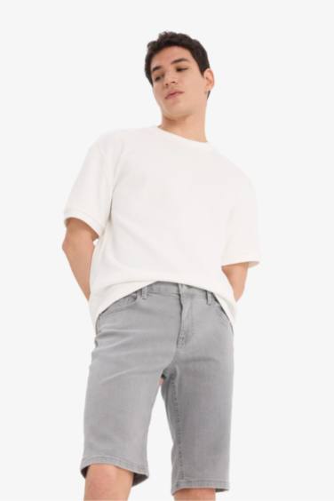 Slim Fit Denim Bermuda