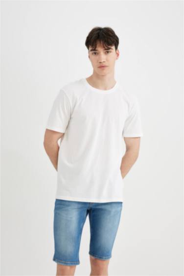 Skinny Fit Denim Bermuda Shorts