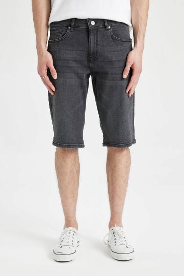 Regular Fit Jean Bermuda Shorts