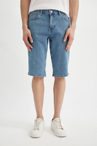 Regular Fit Jean Bermuda Shorts