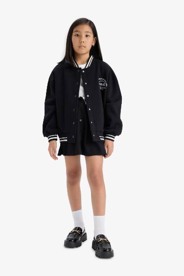 Girl College Neck Thick Bomber Jacket