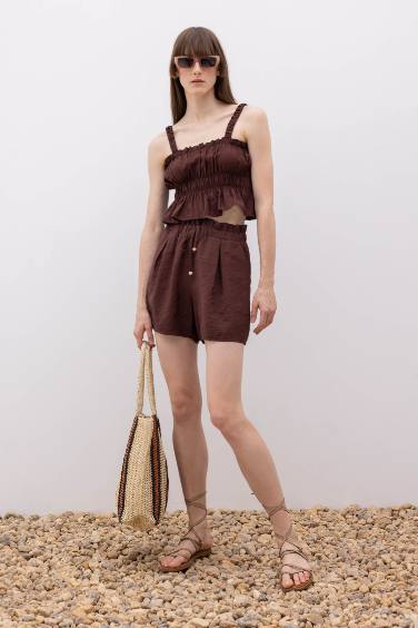 modal High waist Wide Leg Shorts