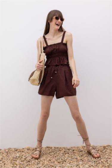 modal High Waist Wide Leg Shorts