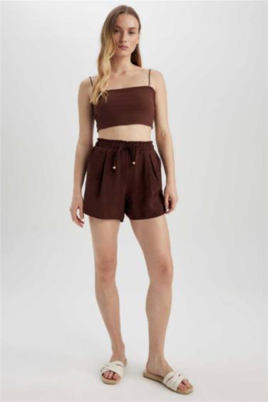 modal High Waist Wide Leg Shorts