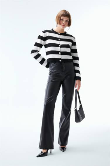 Regular Fit Crew Neck Pique Cardigan