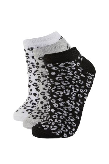 Woman Animal Print 3 piece Short Socks