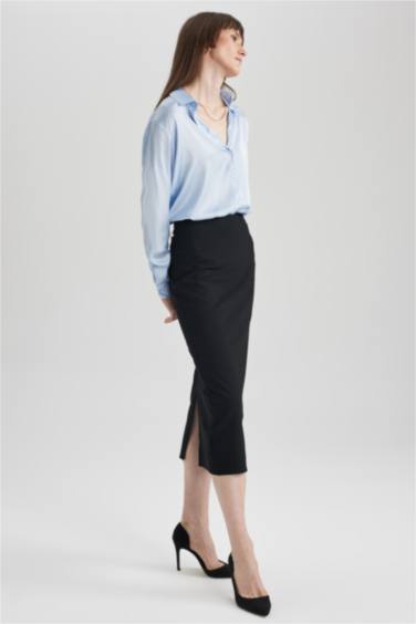 Regular Waist Midi Skirt