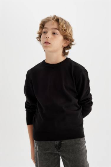 Свитер базовый с круглым вырезом для мальчиков