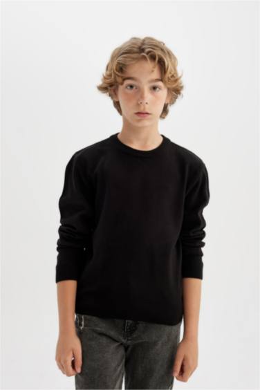 Свитер базовый с круглым вырезом для мальчиков