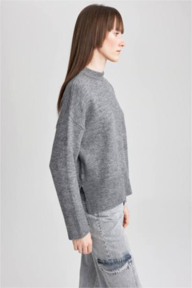 Relax Fit Bisiklet Yaka Triko Kazak