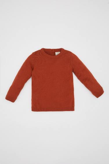 Baby Boy Crew Neck Basic Knitted Pullover