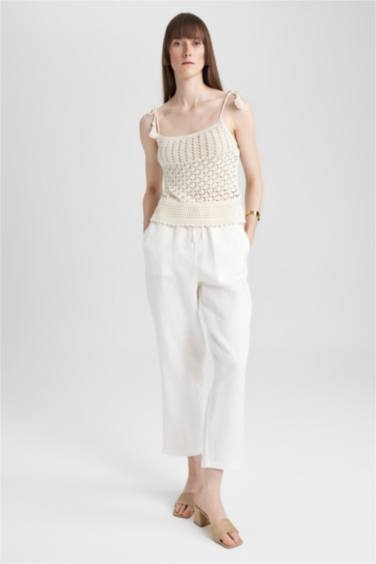Jogger Short Leg Linen Trousers