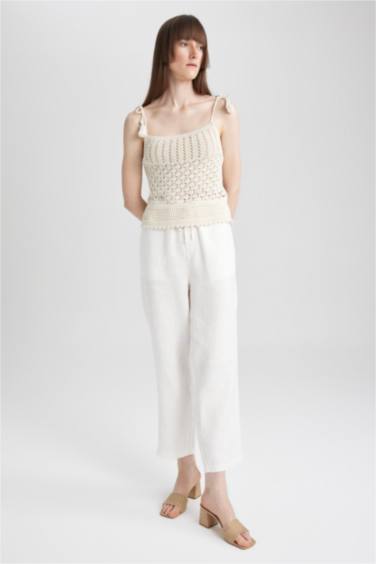 Jogger Short Leg Linen Trousers