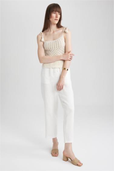 Jogger Short Leg Linen Trousers