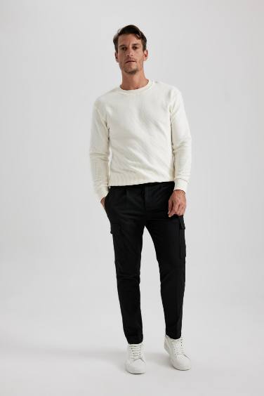 Jogger Cargo Pocket Wool Look Trousers