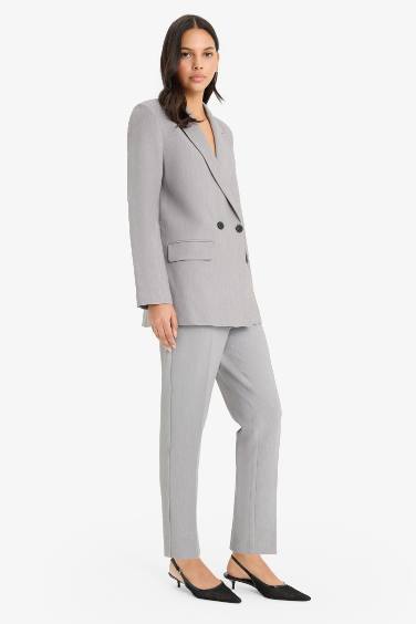 Pantalon classique slim fit taille haute avec poches