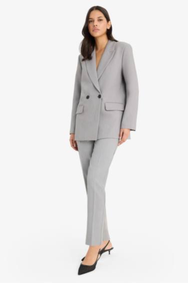 Pantalon classique slim fit taille haute avec poches