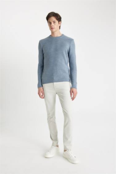 стандарт пішім дөңгелек жаға трикотаж Пулловер