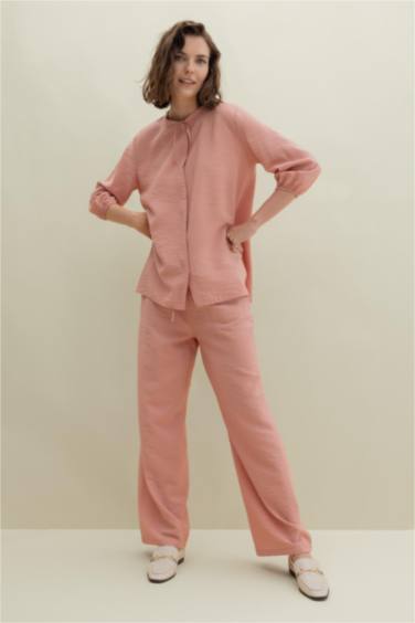 Oversize Fit Round Neck Long Sleeve Shirt