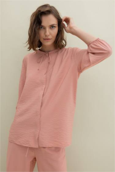 Oversize Fit Round Neck Long Sleeve Shirt