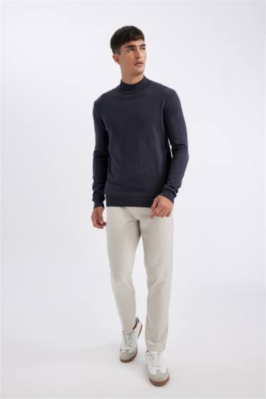 қалыпты пішім ұзартылған мойынжейде трикотаж Пулловер