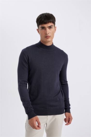 қалыпты пішім ұзартылған мойынжейде трикотаж Пулловер