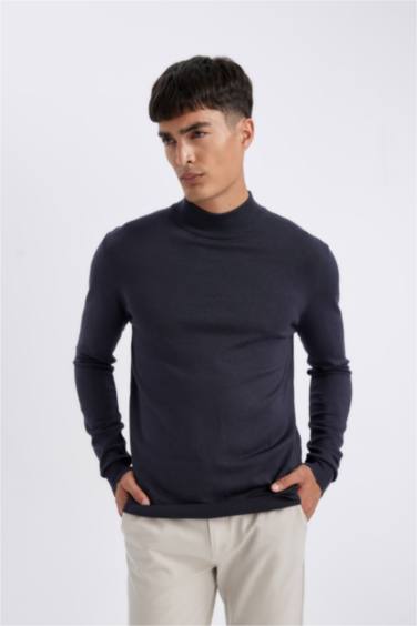 қалыпты пішім ұзартылған мойынжейде трикотаж Пулловер