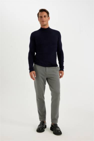 қалыпты пішім ұзартылған мойынжейде трикотаж Пулловер