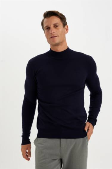 қалыпты пішім ұзартылған мойынжейде трикотаж Пулловер