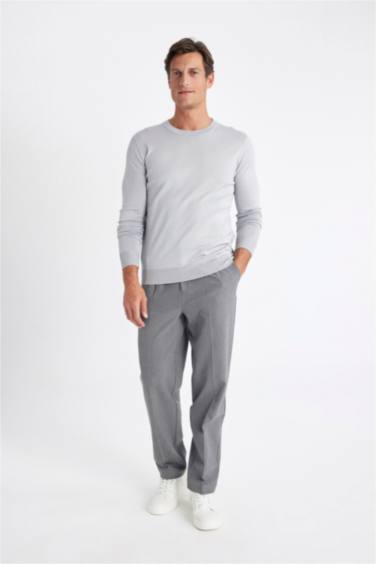 қалыпты пішім дөңгелек жаға трикотаж Пулловер