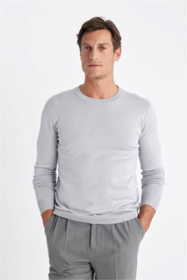 қалыпты пішім дөңгелек жаға трикотаж Пулловер