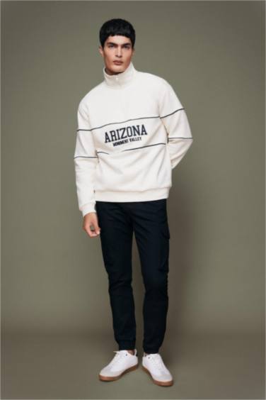 سويت شيرت قصة مريحة هاي كول بنص بسوسته