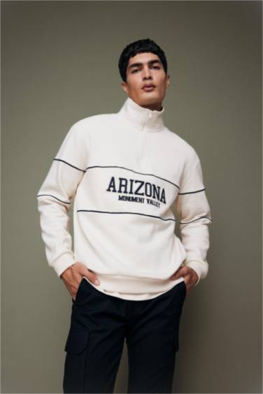 سويت شيرت قصة مريحة هاي كول بنص بسوسته