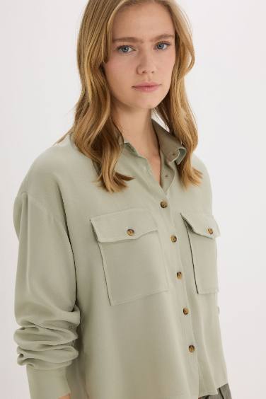 Regular Fit Viskon Uzun Kollu Gömlek