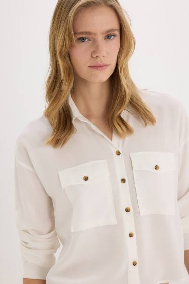 Regular Fit Viskon Uzun Kollu Gömlek