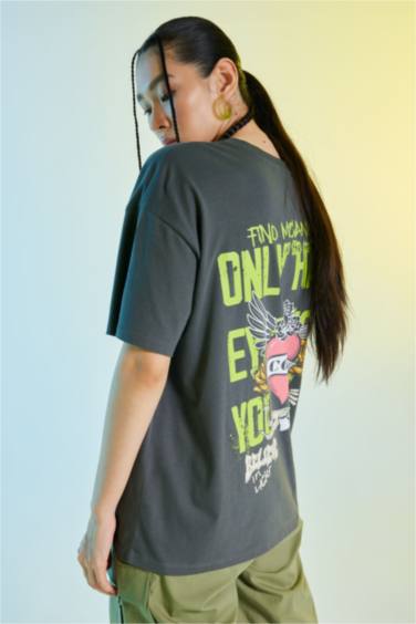 Coool Oversize Fit Printed Short Sleeve T-Shirt