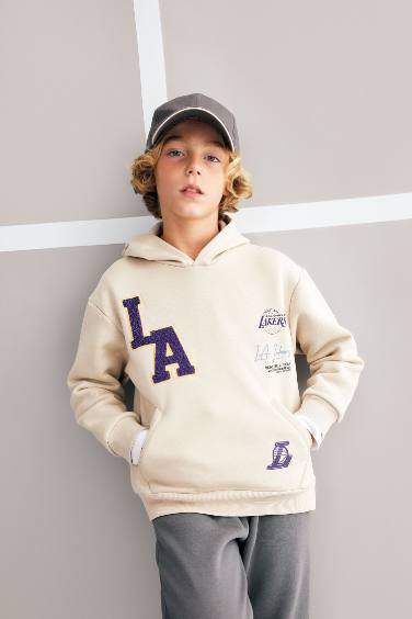 Boy NBA Los Angeles Lakers Oversize Fit Hooded Sweatshirt