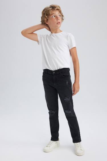Boy Slim Fit Ripped Detailed Skinny Leg Jeans