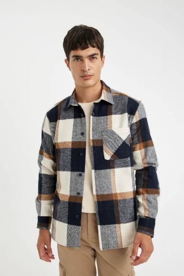 Regular Fit Kareli Oduncu Flanel Uzun Kollu Gömlek